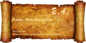 Radu Antonietta névjegykártya